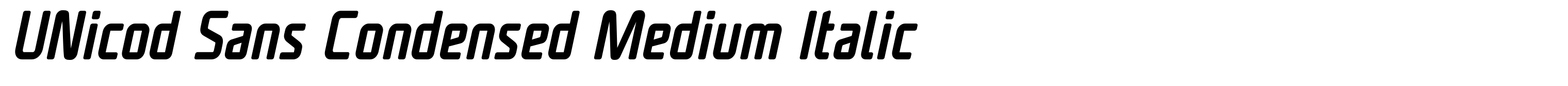 UNicod Sans Condensed Medium Italic